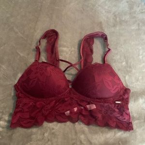 Burgundy push-up bralette from Victoria’s Secret pink.